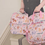 Personalised Pink Floral Safari Grab Handle Lunchbag