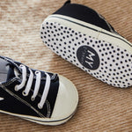 Personalised Navy Star Baby High Top Shoes
