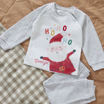 Personalised Grey Santa Ho Ho Ho Christmas Pyjamas