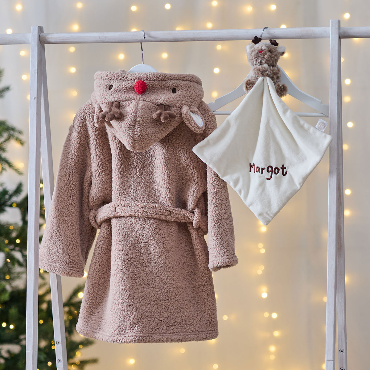 Personalised Brown Reindeer Snuggle and Snooze Gift Set