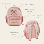 My Kids Personalised Bow Quilted Medium Backpack
