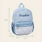 Personalised Blue Quilted Medium Backpack