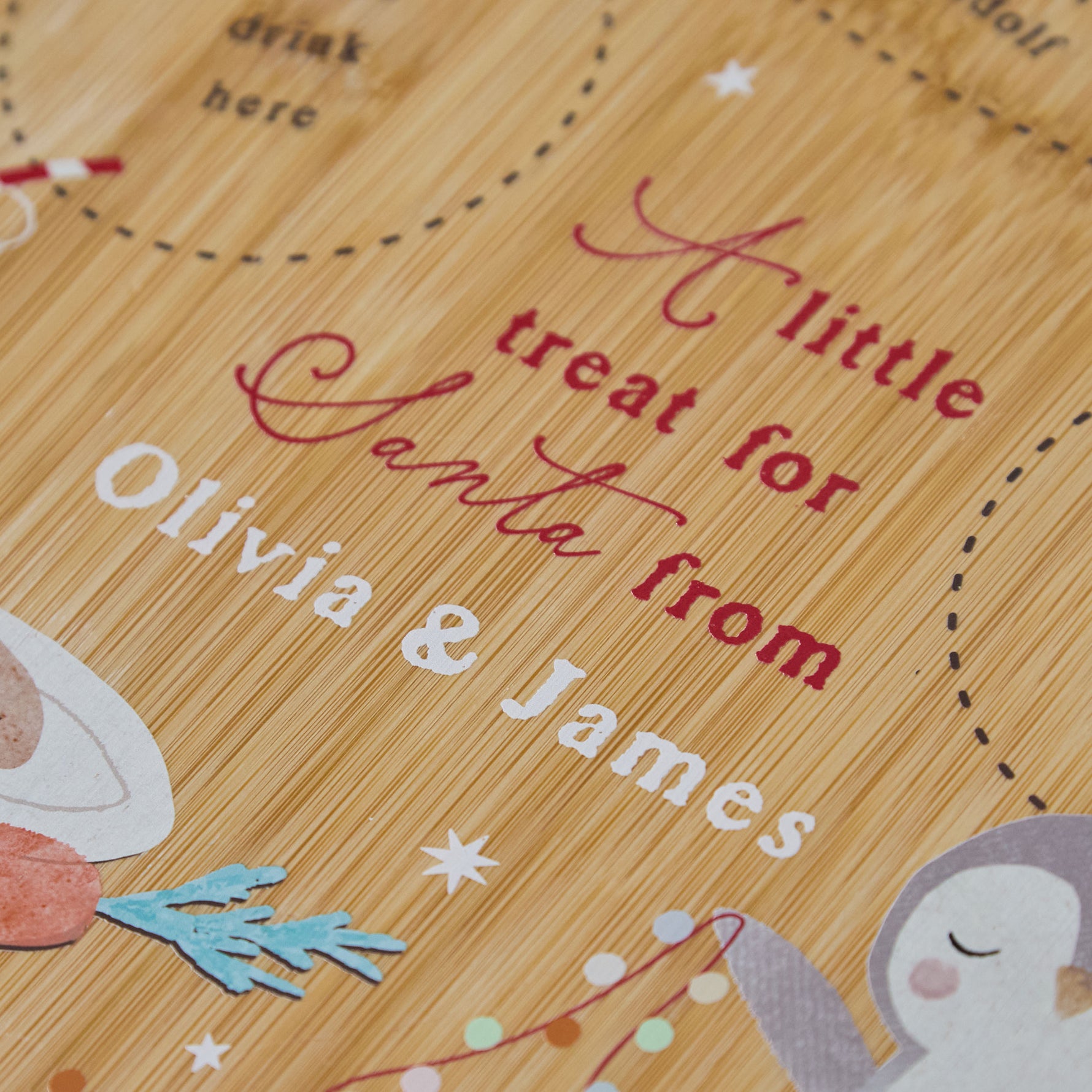 Personalised Little Treat for Santa Wooden Christmas Platter
