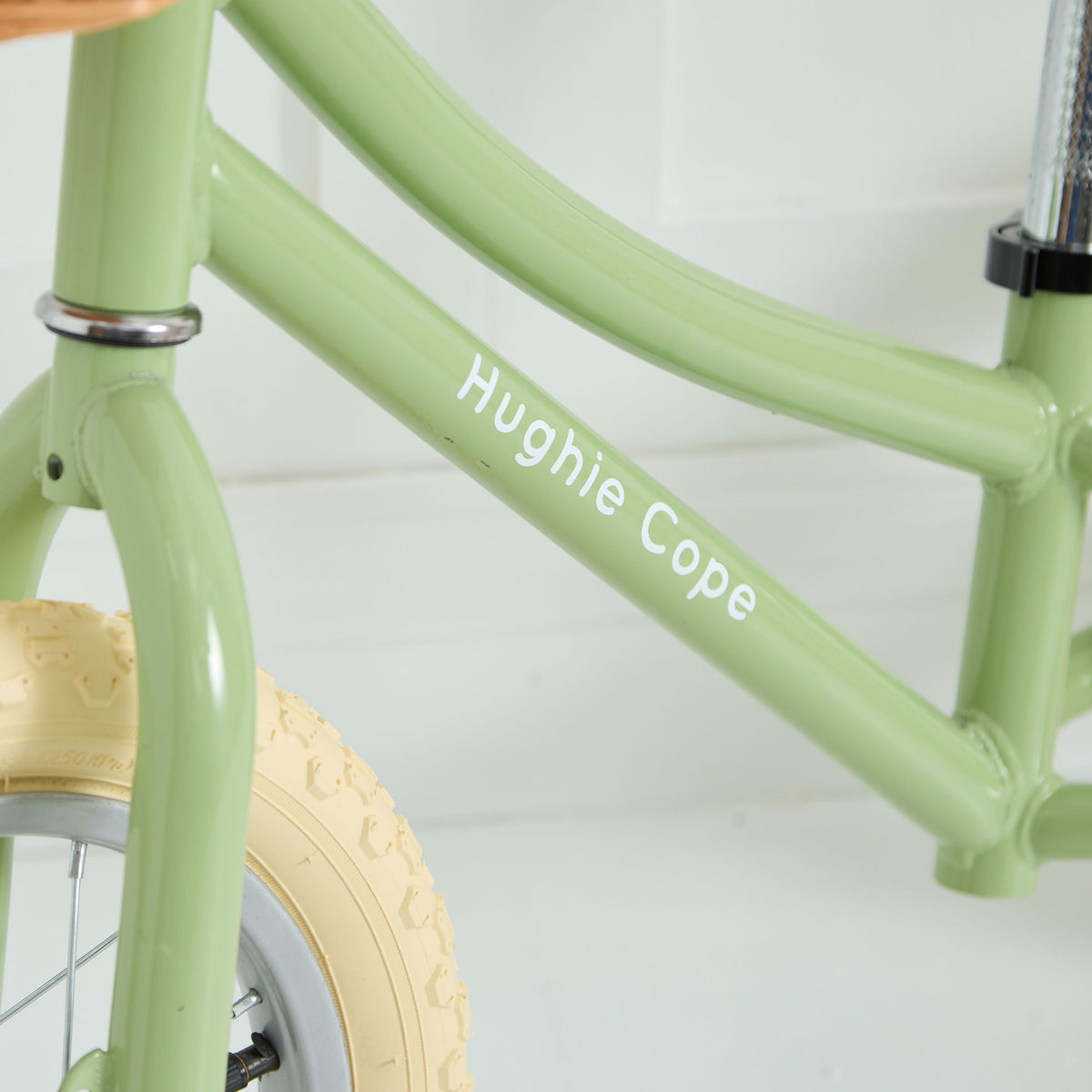 Personalised Big Jigs Green Toddlers Balance Bike with Basket