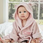 Personalized Pink Fleece Robe with Ears