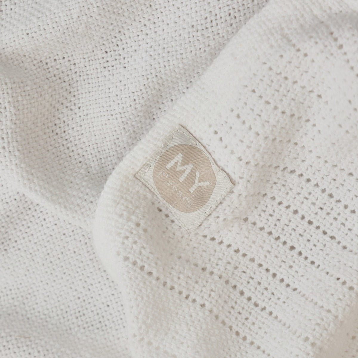Personalized Ivory Cellular Baby Blanket