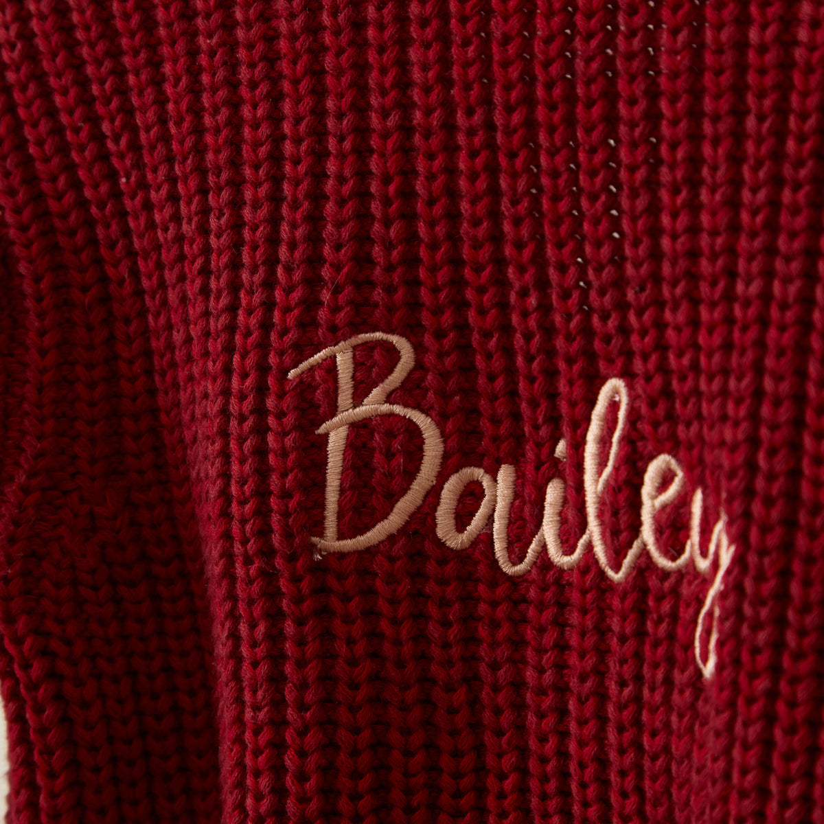Personalised Organic Cotton Red Cardigan