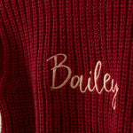Personalised Organic Cotton Red Cardigan