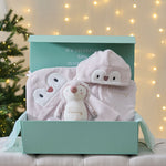 Personalised Pink Penguin Splash, Snuggle and Cuddle Gift Set