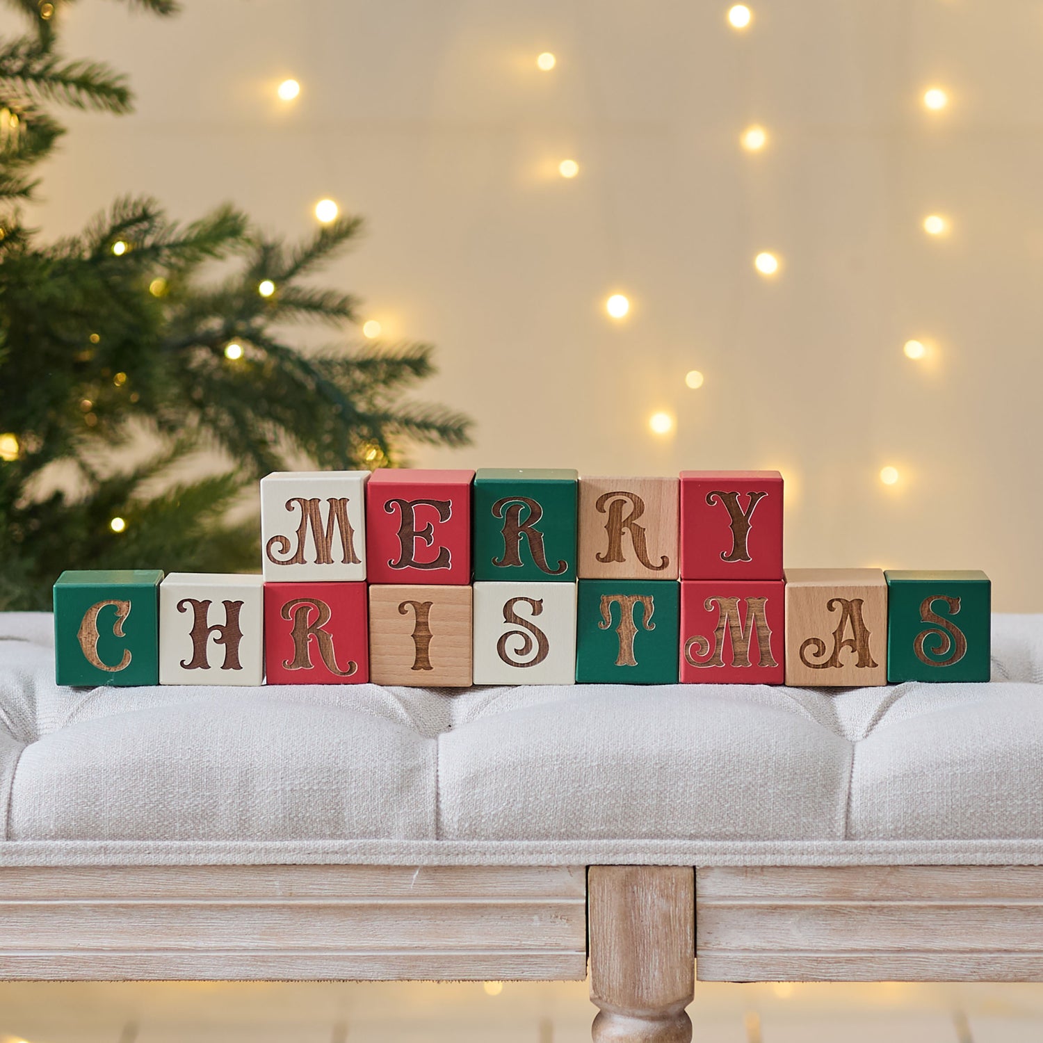 Personalised Christmas Baby Name Blocks