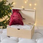 Personalised Red Stripe Christmas Wooden Keepsake Box FSC®