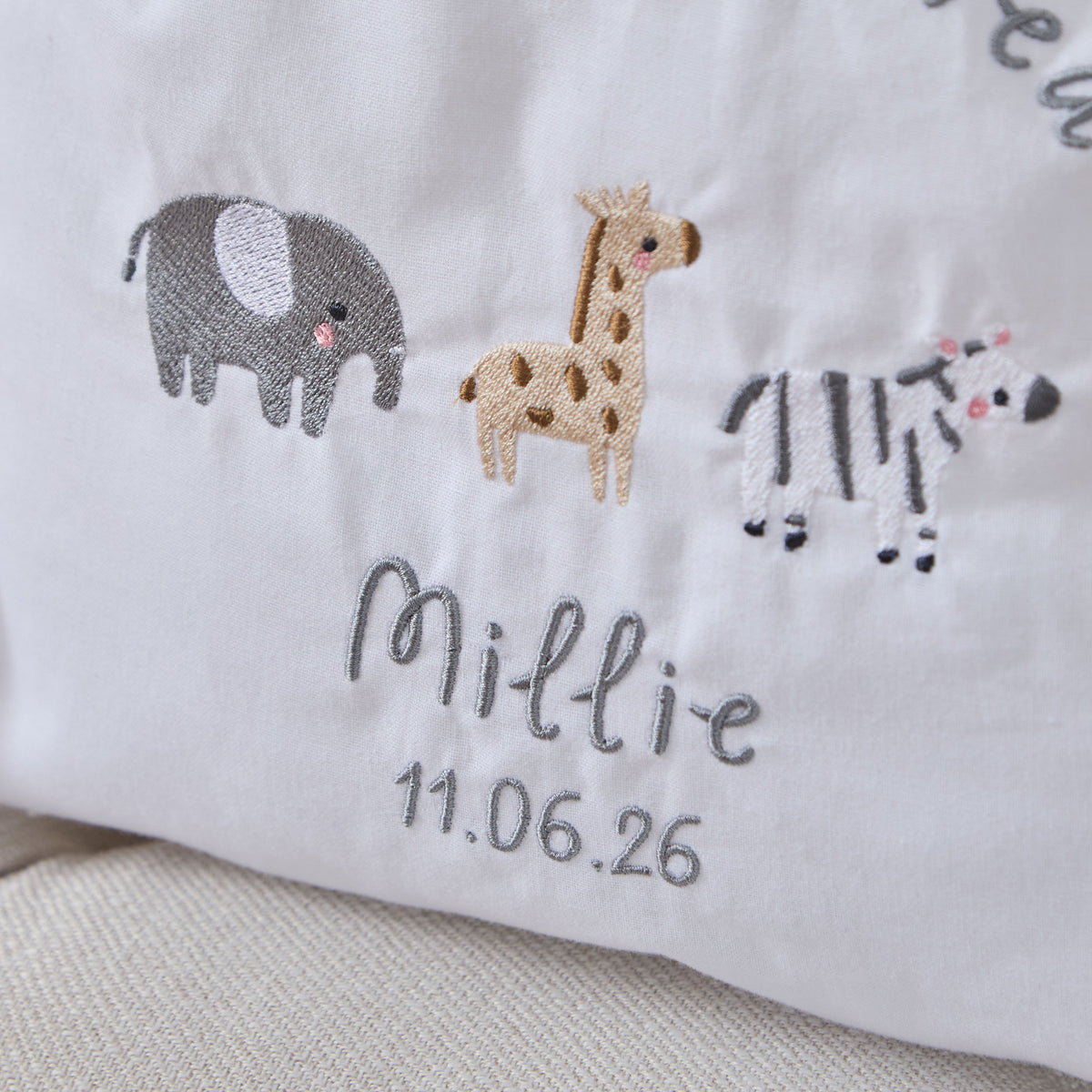 Personalised Born To Be Loved Embroidered Drawstring Bag