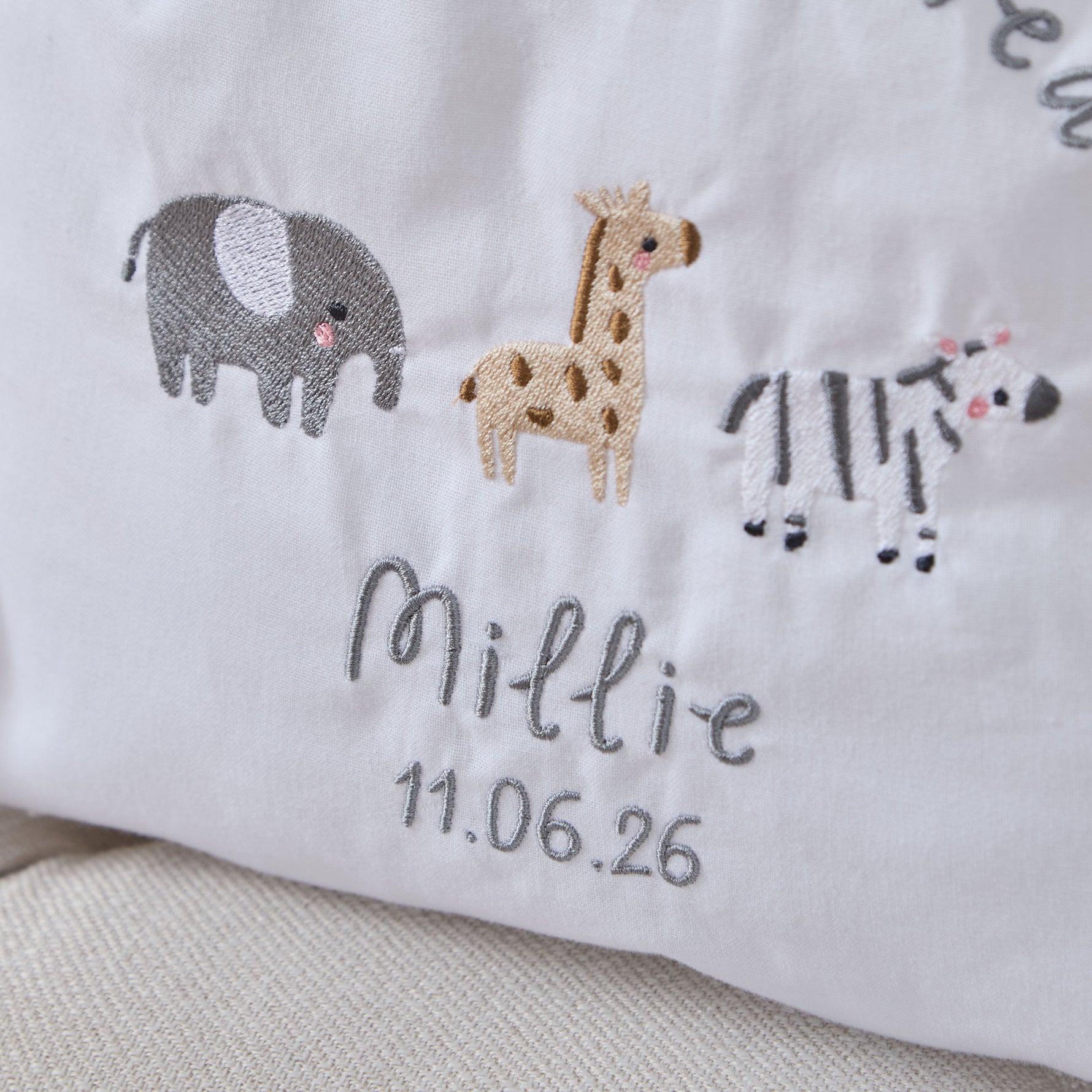 Personalised Born To Be Loved Embroidered Drawstring Bag