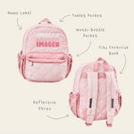 Personalised Bubble Gradient Name Pink Medium Quilted Backpack