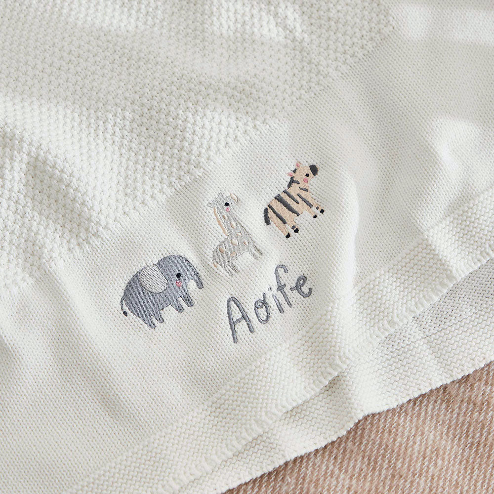 Personalized Born to be Loved Ivory Baby Shawl Blanket