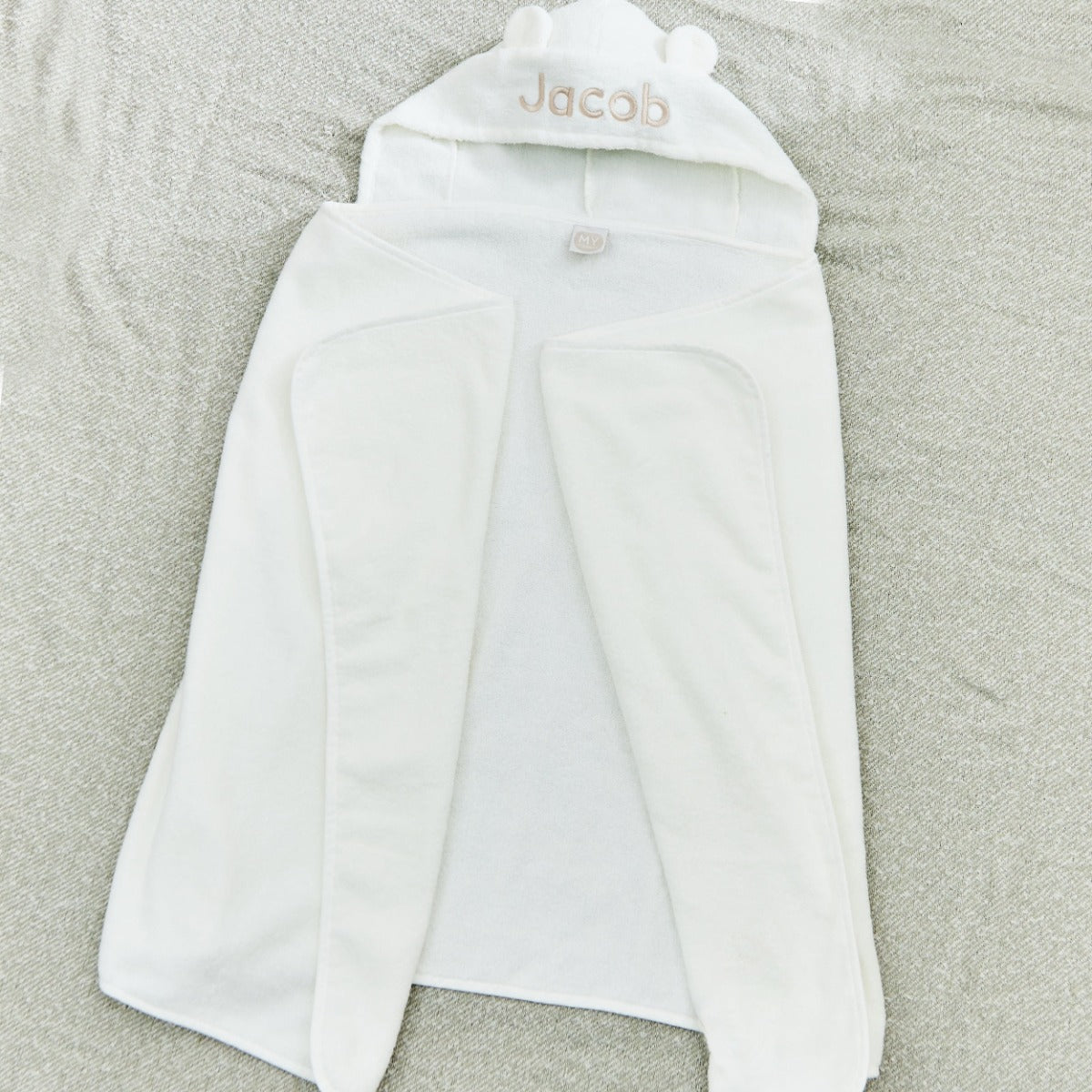 Personalized Ivory Hooded Towel