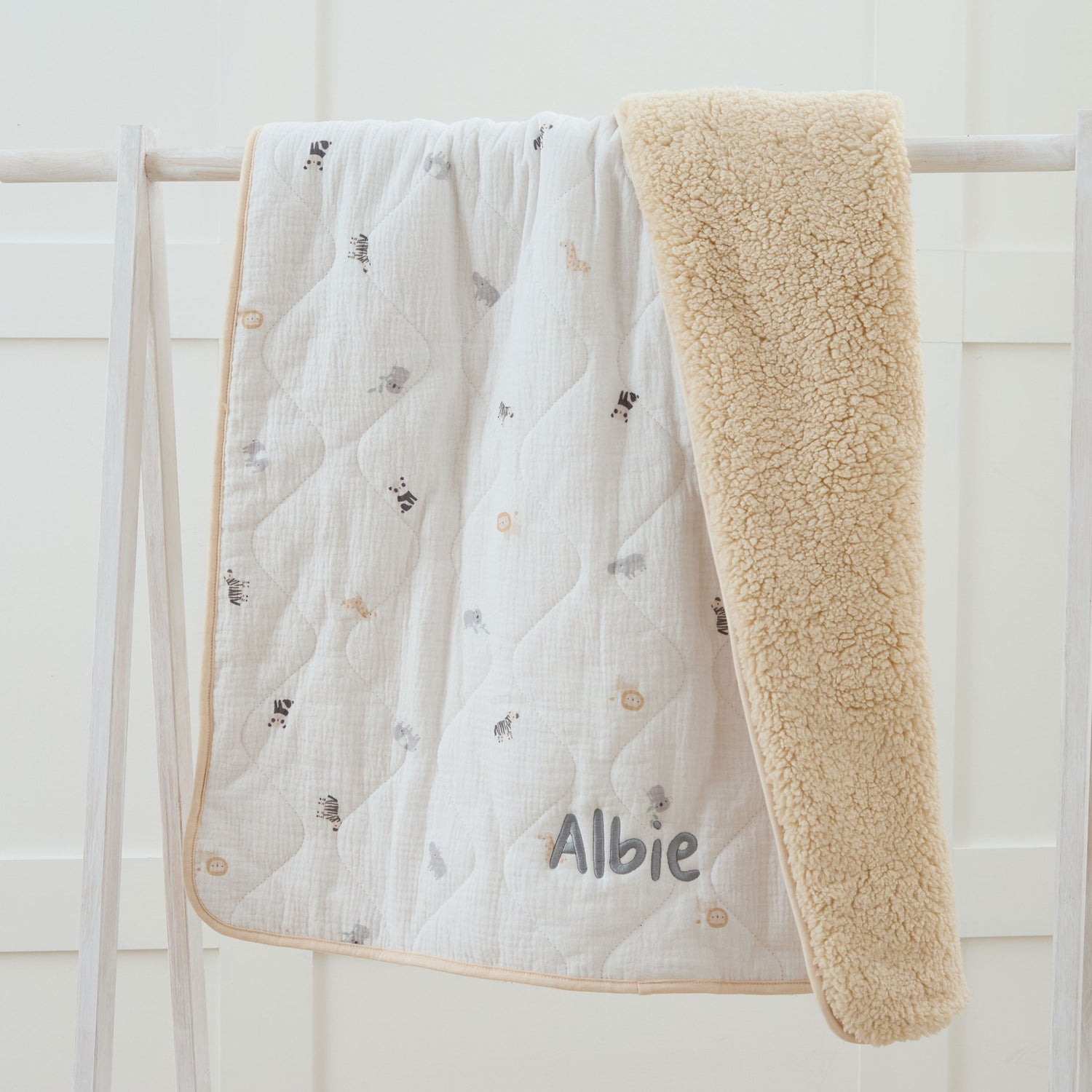 Personalised Born To Be Loved Quilted Muslin Blanket