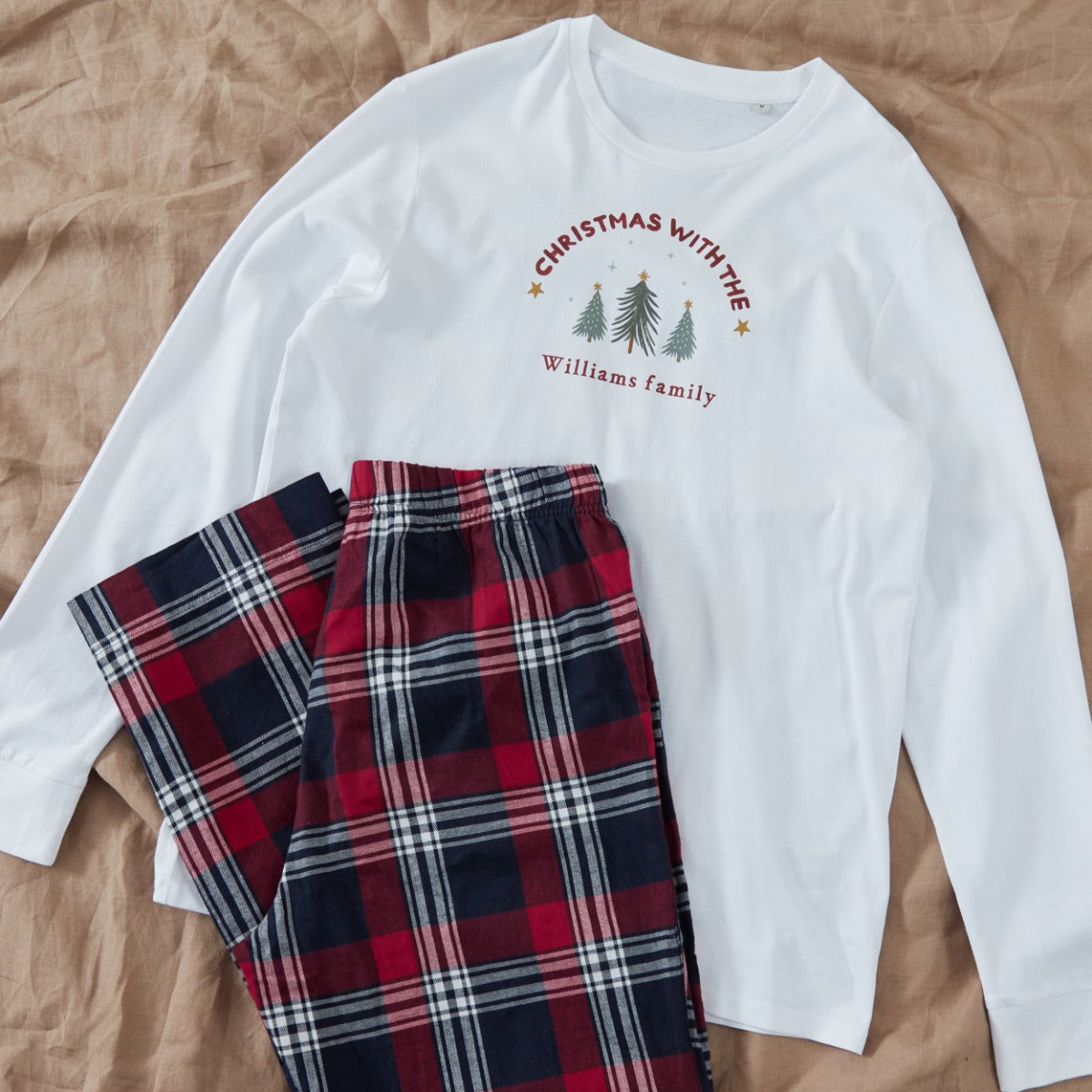Personalised Womens Family Christmas Pyjama Set