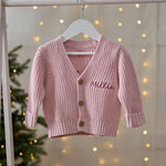 Personalised My 1st Christmas Pink Bow Cardigan