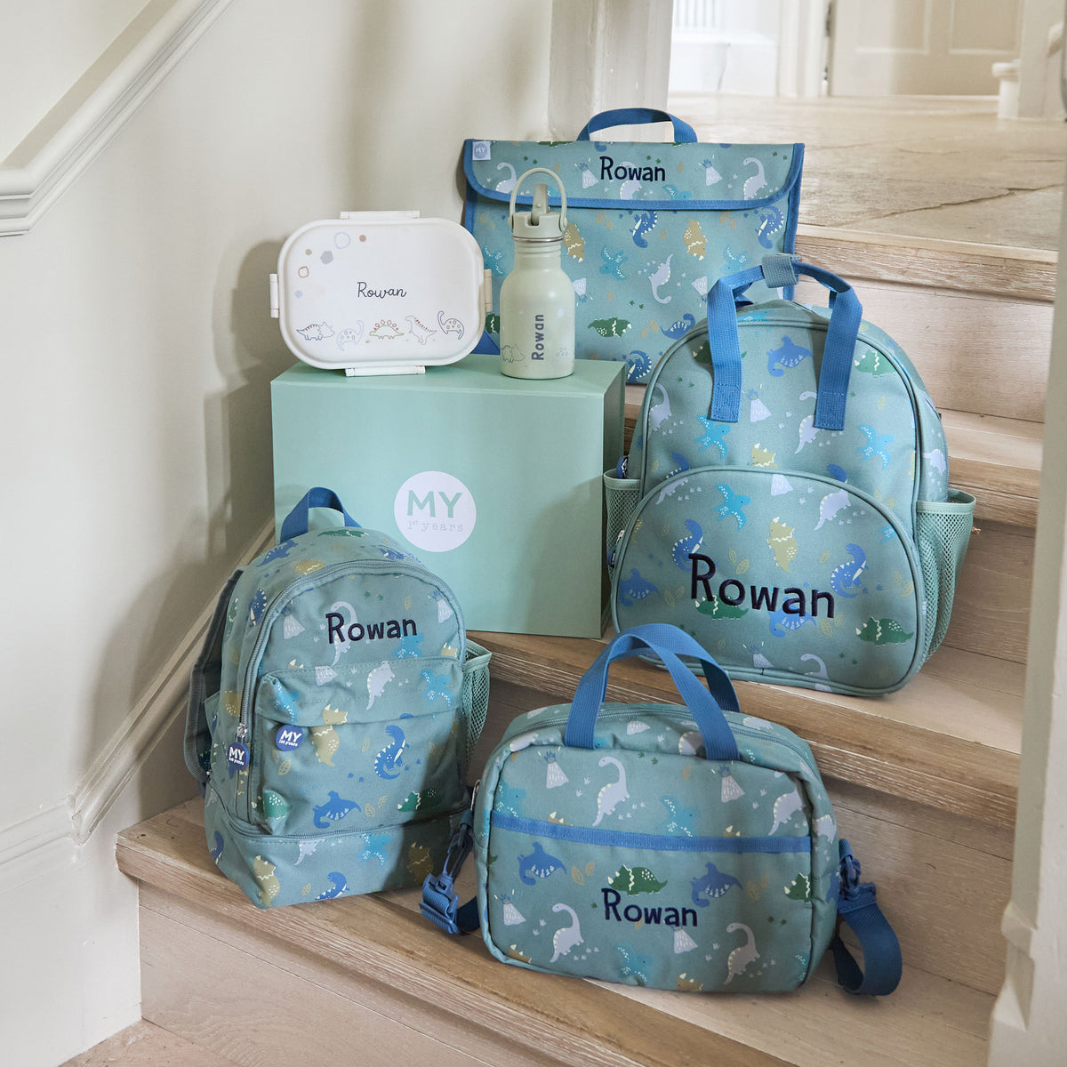 Personalised Khaki Dino Book Bag