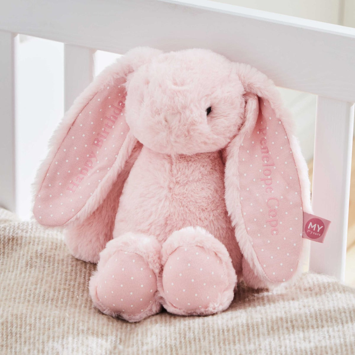 Personalised Pink Bunny Soft Toy - Embroidered