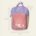 Personalised Blossom & Bloom Medium Patchwork Pink Cord Backpack