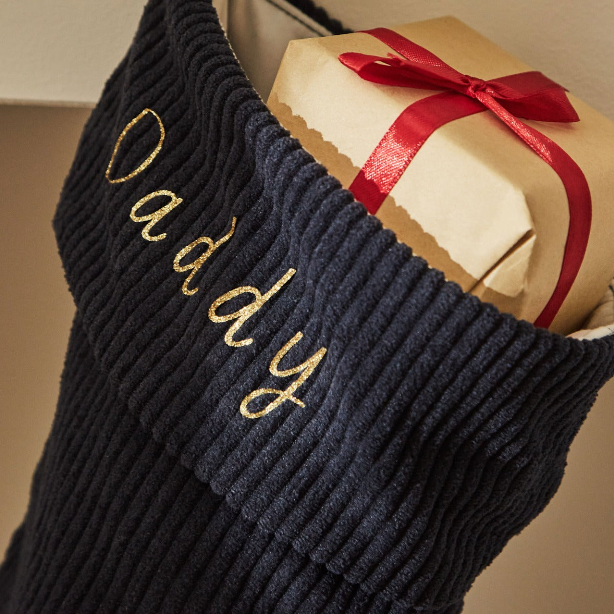 Personalised Navy Cord Stocking