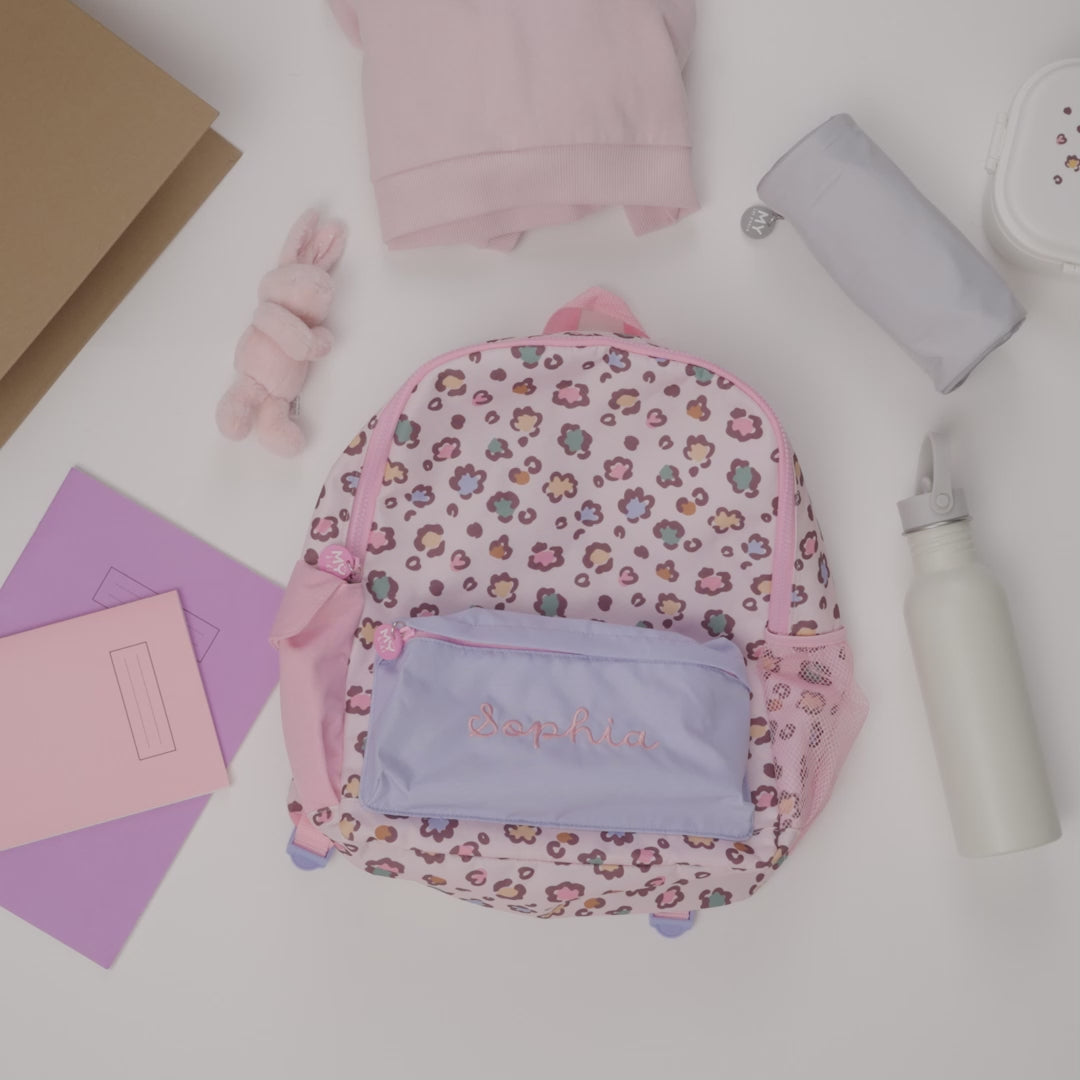 Personalised Leopard Print Big Backpack