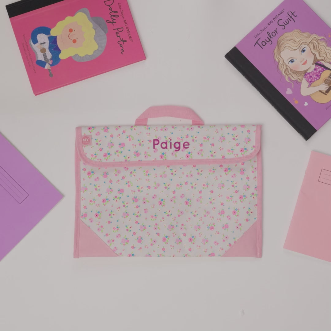 Personalised Ditsy Print Book Bag