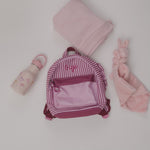 Personalised Pink and Burgundy Stripe Classic Mini Backpack