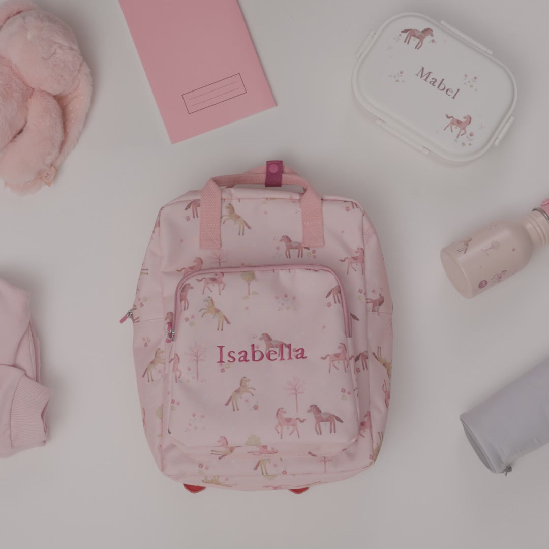 Personalised Ponies Medium Grab Handle Backpack