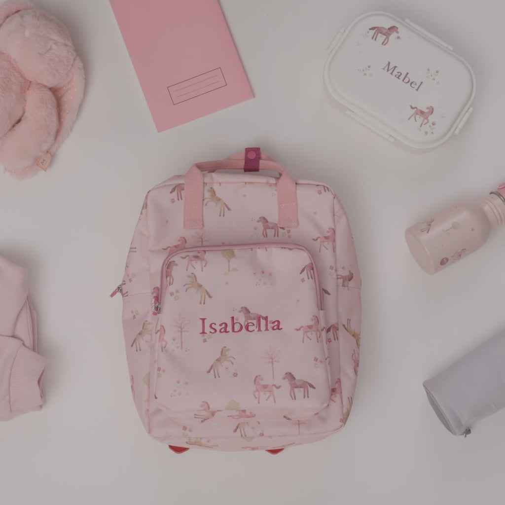 Personalised Ponies Medium Grab Handle Backpack