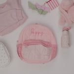 Personalised Pink Quilted Medium Backpack