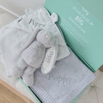 Personalised Grey New Baby Essentials Gift Set