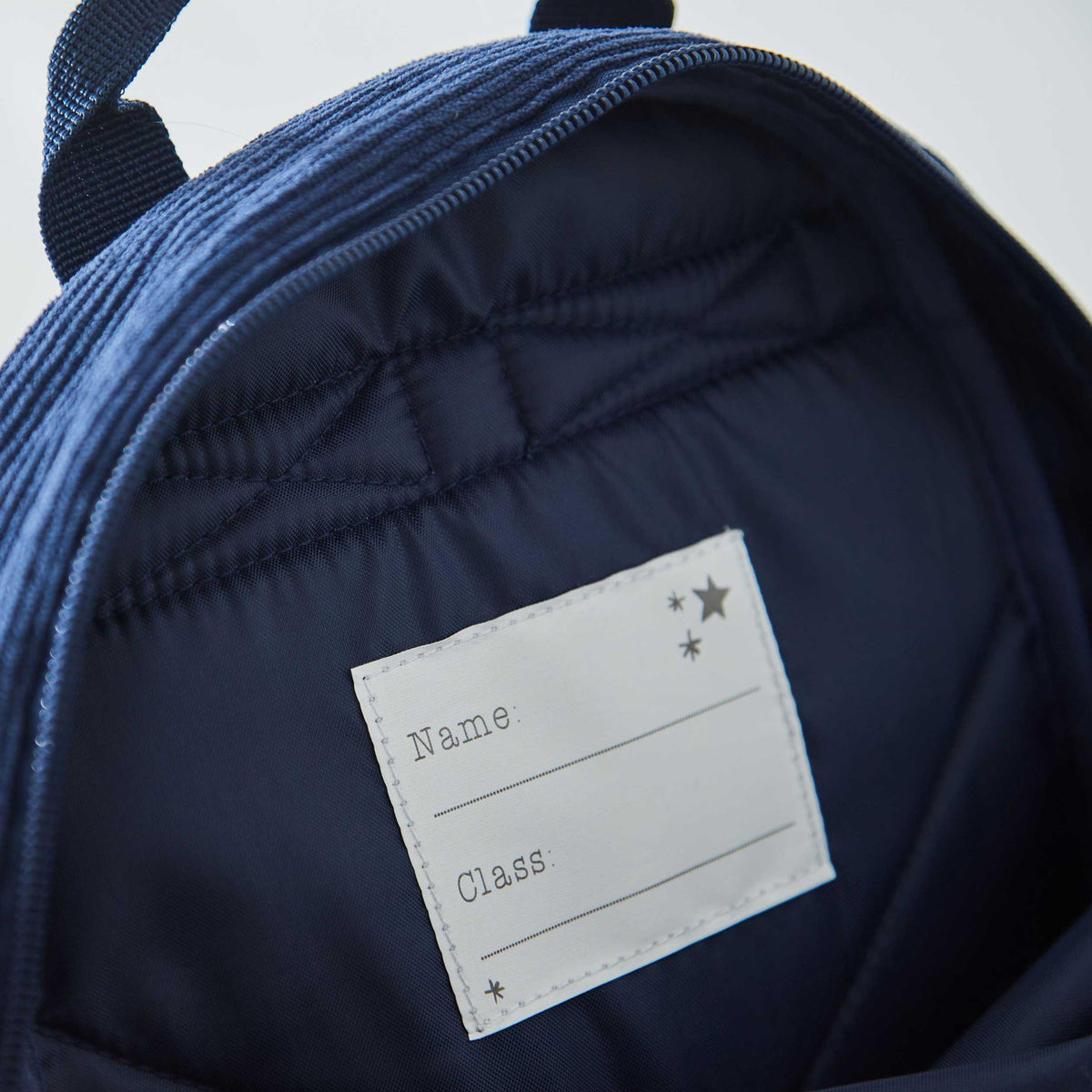 Personalised Bumblebee Navy Mini Cord Backpack