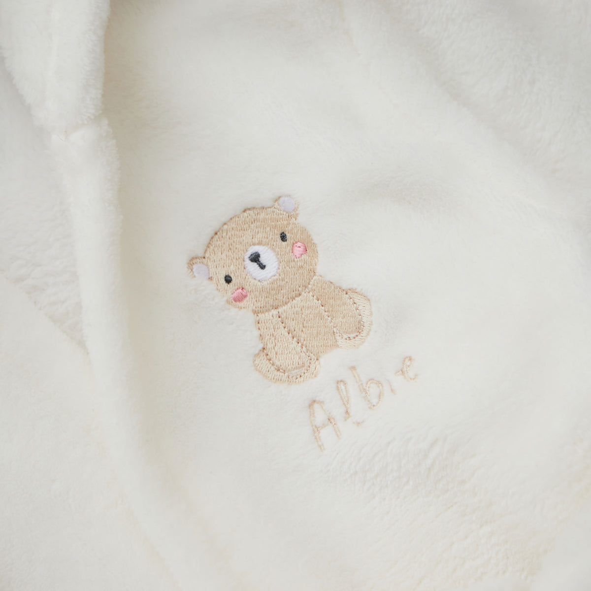 Personalized Biscuit Bear Ivory Fleece Robe