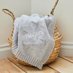 Personalized Grey Star Jacquard Baby Blanket