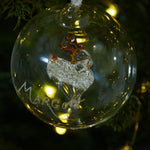 Personalised Reindeer Glass Bauble