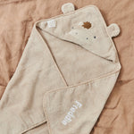 Personalized Oatmeal Cow Hooded Towel 