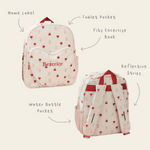 Personalised Heart Pocket Flower Medium Backpack