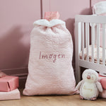 Personalised Name Pink Velvet Gift Sack