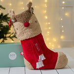 Personalised Large Red Reindeer Christmas Stocking