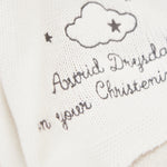 Personalized Christening Ivory Cotton Baby Shawl