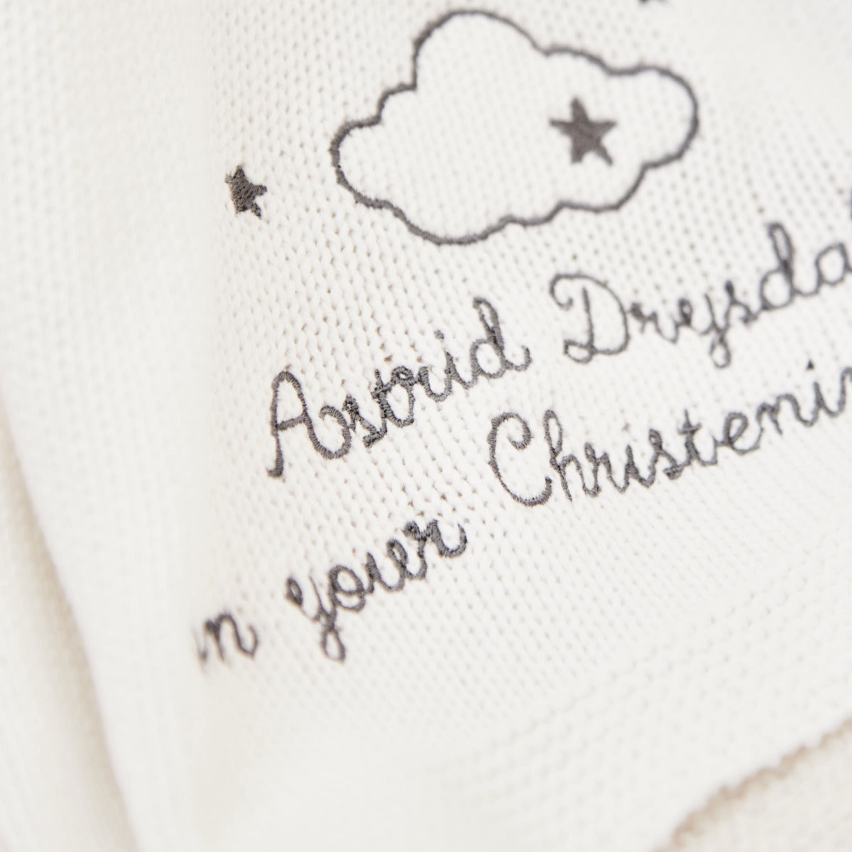 Personalized Christening Ivory Cotton Baby Shawl