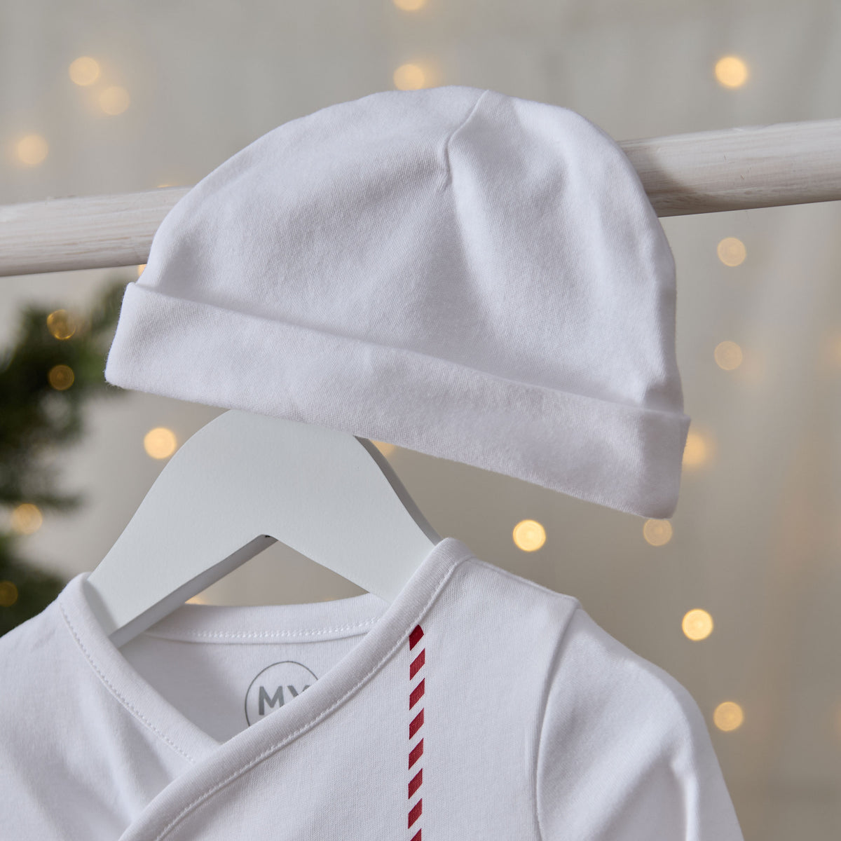 Personalised Most Special Christmas Present Wrap Sleepsuit and Hat Set