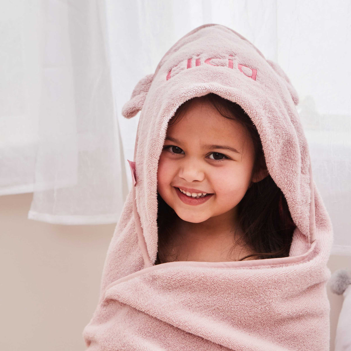 Personalized Large Pink Hooded Bath Towel