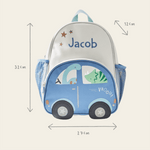 Personalised Dinosaur & Car Medium Backpack