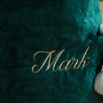 Personalised Green Embroidered Velvet Sack