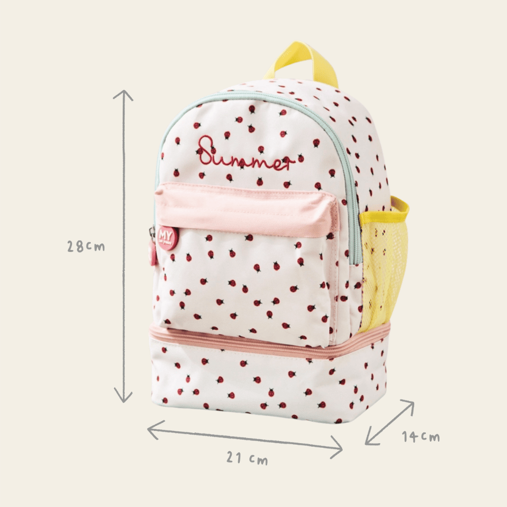 Personalised Ladybird Mini Compartment Backpack