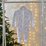 Personalised My 1st Christmas Gold Star Sleepsuit